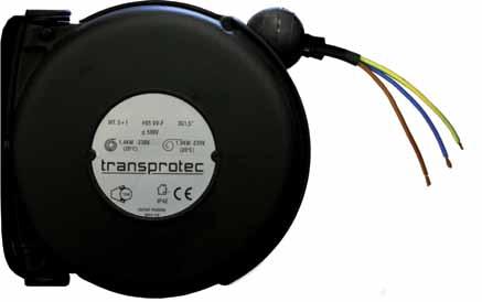230V rücklaufsperre mit Zahnarretierung, alle 50 cm, leicht ausschaltbar falls das kontinuierlich einer Zugkraft unterliegen soll Doppelerdungskontakt Schutzart: IP 42 Umgebungstemperatur: -5 C bis