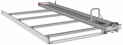 POS Portaescaleras dotado de: - barras de aluminio con anclajes y perfil de goma - bordo lateral de aluminio - rodillo de carga de aluminio -