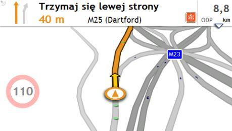 Jeśli wykonane zostało ustalenie pozycji GPS, wystarczy kliknąć przycisk Tutaj ( ) i nie będzie konieczne wybieranie punktu wyjazdu.
