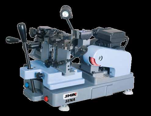 sena A SENA é a nova máquina duplicadora de JMA para chaves de gorja de palhetão simples e duplo, frontais e ranhuras verticais, tudo com um único carro.