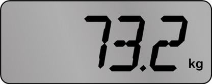 Medir el peso Póngase de pie sobre la báscula. Al principio, la pantalla indica 8. Se medirá su peso. Una vez medido el peso, este aparecerá en la unidad de peso preajustada.