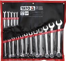Spanners / Klucze GB Combination spanner set D Maulringschlüsselsatz PL Komplet kluczy płasko-oczkowych RUS