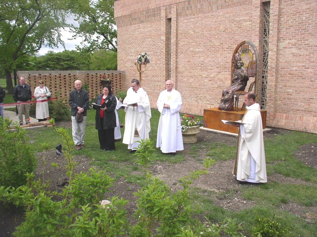 when incorporated in Mt. Prospect). Finally, the parish could be organized and begin to function. The first Sunday Masses were said on September 28, 1969 in the gymnasium of Maryville Academy.