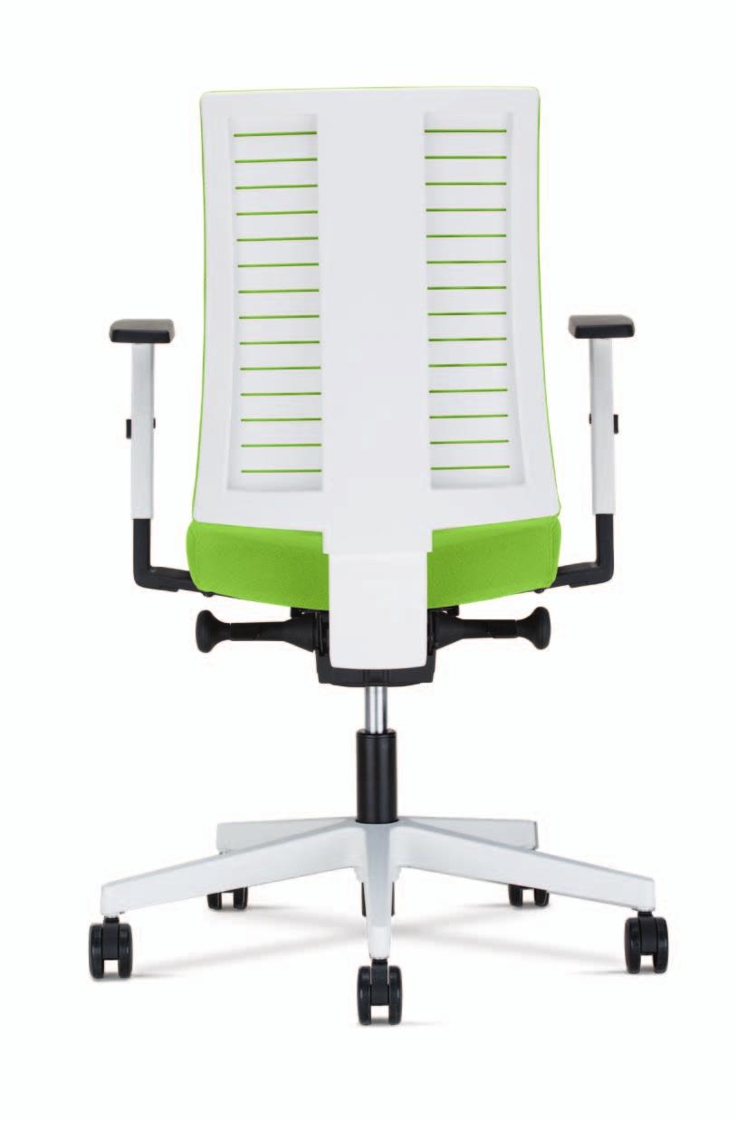 Upholstered backrest: Insert model Oparcie tapicerowane: Model Insert A backrest with a plastic shell, through which the backrest upholstery is visible.