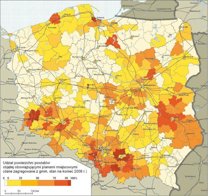 6 powierzchni jest pokryte planami czyli tzw. rzeczywista powierzchnia gminy do inwestowania. Przy dużej lesistości i dużej powierzchni wód otwartych w gminach wskaźniki byłyby nie porównywalne.