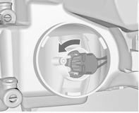 Pielęgnacja samochodu 223 2. Obrócić oprawkę żarówki w lewo w celu odłączenia.