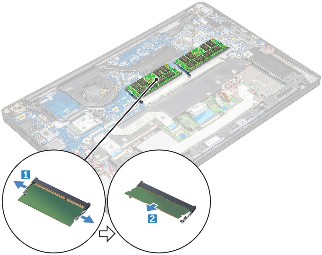GUID-0EFEC245-F4B9-46F0-8606-38260BA97CEE Inštalácia pamäťového modulu 1 Zasuňte pamäťový modul do konektora, až kým nezapadne a neozve sa cvaknutie.