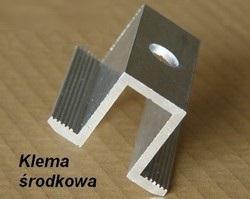 Klema środkowa U12 Прижим средний U12 Materiał/Материал: stop aluminium/алюминиевый сплав EN AW 6005A Wysokość panela/высота панели: łącznik uniwersalny Długość detalu/длина детали: Otwór/Отверстие: