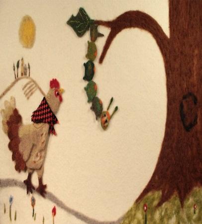 Gosenica in kokoš / Il Bruco e la Gallina / The Caterpillar and the Hen Michela Donini, Katya Rinaldi (OTTOmani) Italija/Italy, 2013, HD, 9'59'' Gosenica in kokoš sta najboljši prijateljici.