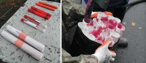 10 PRZEGLĄD GÓRNICZY 2017 Rys. 1. Wybrane pobudzacze zastosowane do badań (z lewej) oraz elaboracja prób (z prawej) Fig. 1. Selected boosters used for tests (left) and charging of samples (right) Rys.