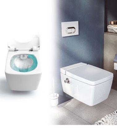 Metropole miska wc z funkcją bidetu i baterią mieszaczową pojemnik na płyn Vitrafresh system spłukiwania