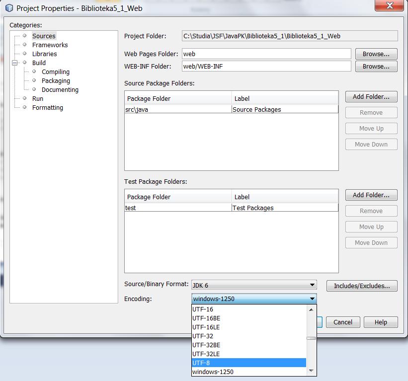 (2)Ustawienie kodowania typu UTF-8 w projektach Java SE oraz Java EE w