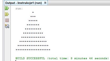 liczba_znakow = 2 * j + 1; for (i = 0; i < liczba_znakow; i++) { rysunek += s; rysunek