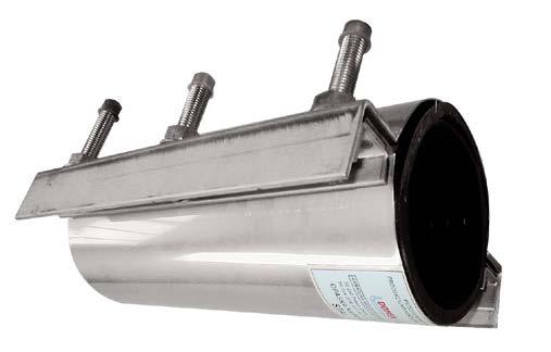 OPASKA NAPRAWCZA REPAIR CLAMP ОБОЙМА РЕМОНТНАЯ DN Zakres średnic Diameter range Диапазон диаметров L Masa (kg) Mass (kg) Mасса (кг) 15 20-21,5 100 0,5 20 21-26,5 100 0,6 25 30-33,5 100 0,7 32 37-42
