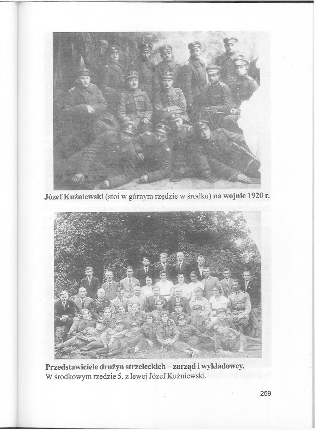 Józef Kuźniewski (stoi w górnym rzędzie w środku) na wojnie 1920 r.