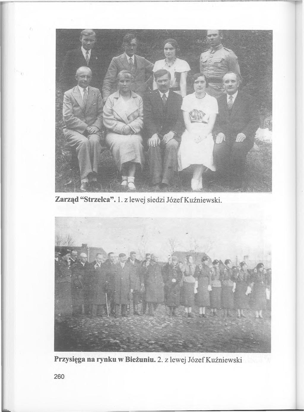 Zarząd Strzelca. 1. z lewej siedzi Józef Kuźniewski.