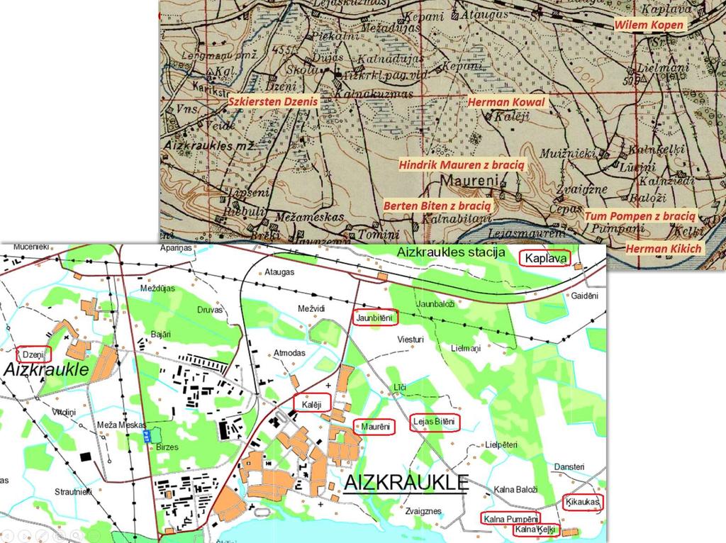 Aizkraukles pilsnovads, 1599 Minētas ~66 personas: 59 vārdi, 66 uzvārdi ~12