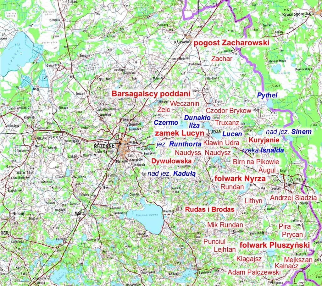 Ludzas pilsnovads, 1599 Faktiski aptver vēlāko Ludzas apriņķa teritoriju.