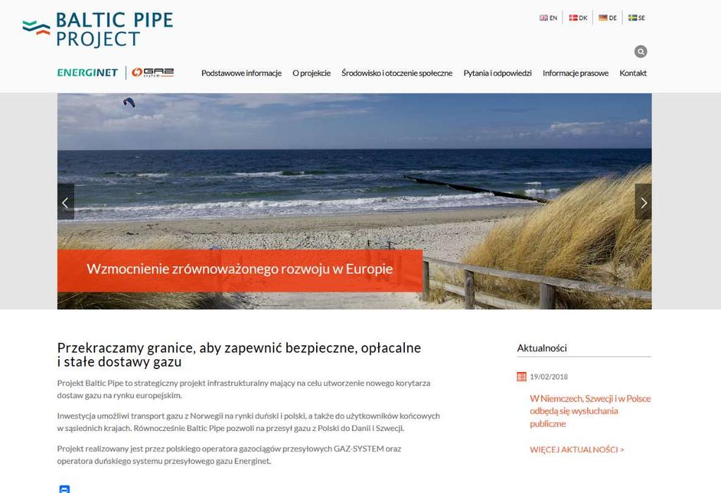 Strona internetowa Baltic Pipe www.baltic-pipe.