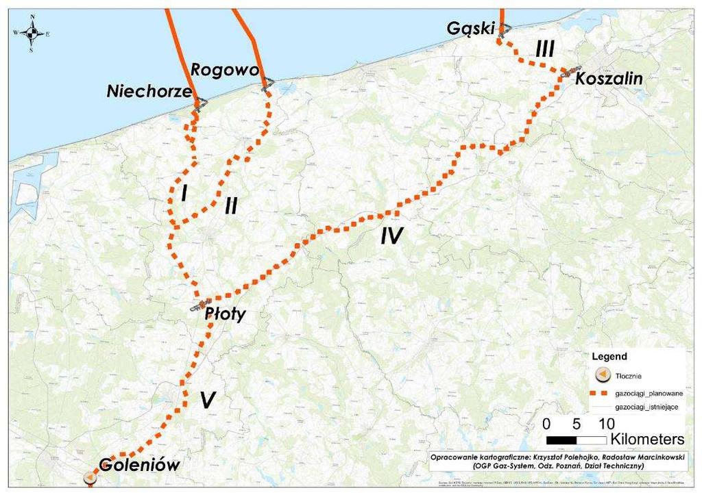 PODSTAWOWE INFORMACJE O CZĘŚCI LĄDOWEJ PROJEKTU ROZWAŻANE WARIANTY Gazociąg łączący gazociąg podmorski z Krajowym Systemem Przesyłowym ZAKRES PROJEKTU 1.