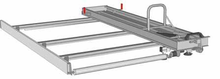 POS Portaescaleras dotado de: - barras de aluminio con anclajes y perfil de goma - bordo lateral de aluminio - rodillo de carga de aluminio