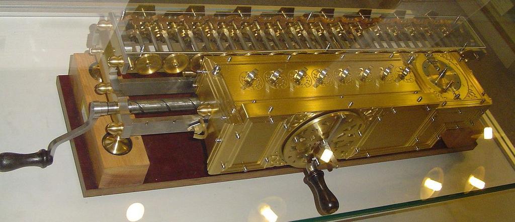 LEBENDIGE RECHENBANK (żywa ława do obliczeń) maszyna licząca (mechaniczny kalkulator) zaprojektowana i wykonana przez Niemca
