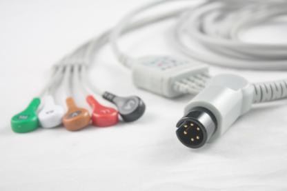 ECG Dostępne typy jednoczęściowych, kabli pacjenta z odprowadzeniami.