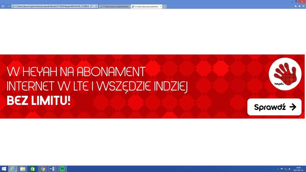 strona 29 z 48 Reklama internetowa typu display o nazwie: Wszystko / Całus Omawiana reklama internetowa typu display była stosowana przez Spółkę od 27 lipca 2015 r. do 30 września 2015 r.