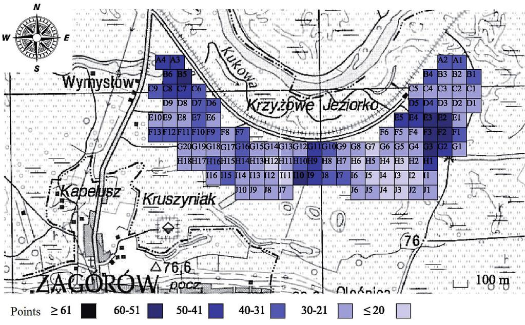 Nature valuation of plant communities in the Zagórów polder including water content parameters 61 Fig. 2.
