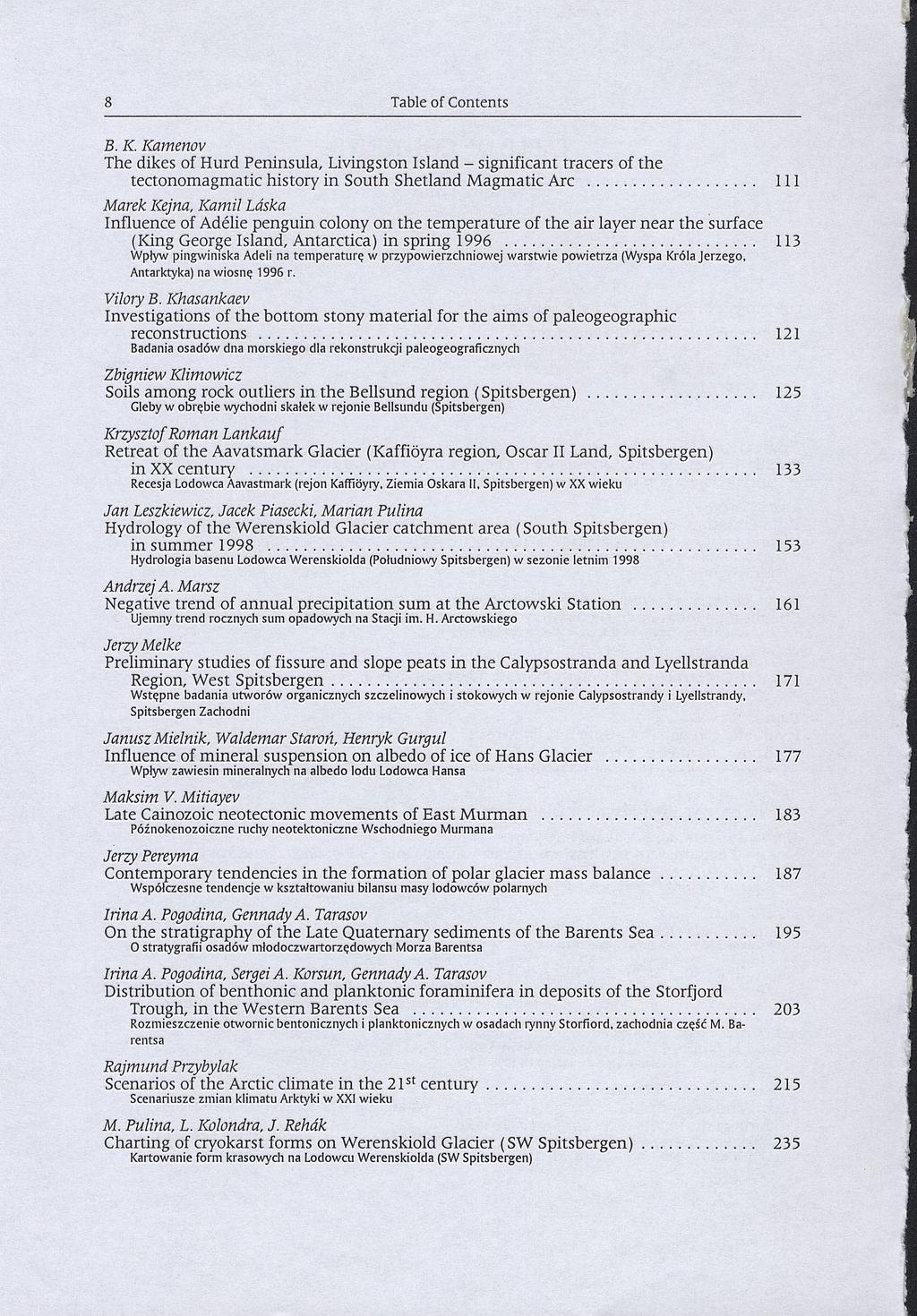 8 Table of Contents В. K.