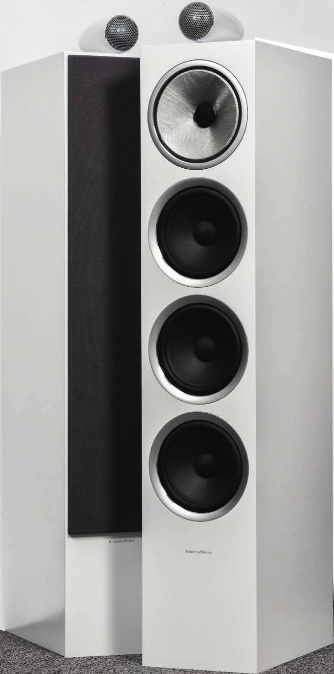 HIGH-END Zespoły głośnikowe 18 000 22 000 zł TEST Bowers & Wilkins 702 S2 Smukłe 702 S2 są zasadniczo minimalistyczne w formie (regularna prostopadłościenna obudowa, skromne dodatki) i