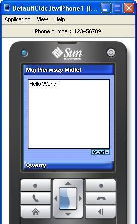 Pierwszy MIDlet w działaniu Marcin