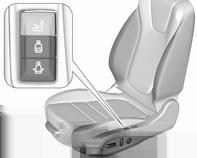 Fotele, elementy bezpieczeństwa 57 Podparcie boczne Wyregulować szerokość oparcia fotela zgodnie z własnymi preferencjami. Nacisnąć e, aby zmniejszyć szerokość oparcia.
