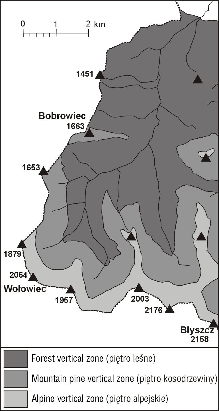 SPATIAL ORDER IN THE NATURAL ENVIRONMENT OF THE POLISH TATRA MTS.