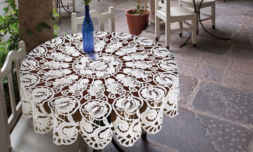 OBRUS I SERWETKA GIPIUROWA GUIPURE LACE TABLECLOTH AND DOILIE PRODUKTY NA ZAMÓWIENIE PRODUCT SUPPLIED ON REQUEST 02914 Obrus gipiurowy Guipure lace