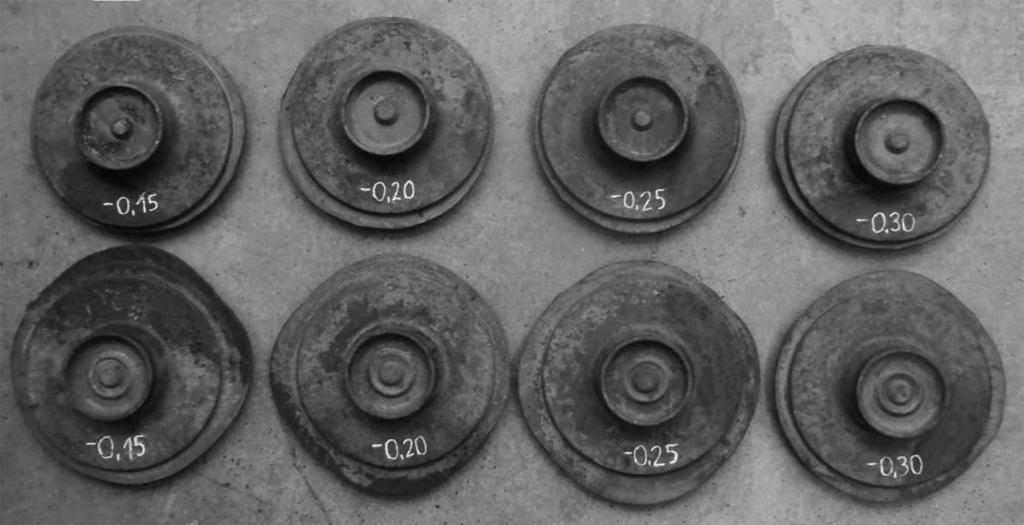853 In the tests full tool impression filling was obtained for each of the preform masses. Moreover, no other irregularities (e.g. material jamming) were found.