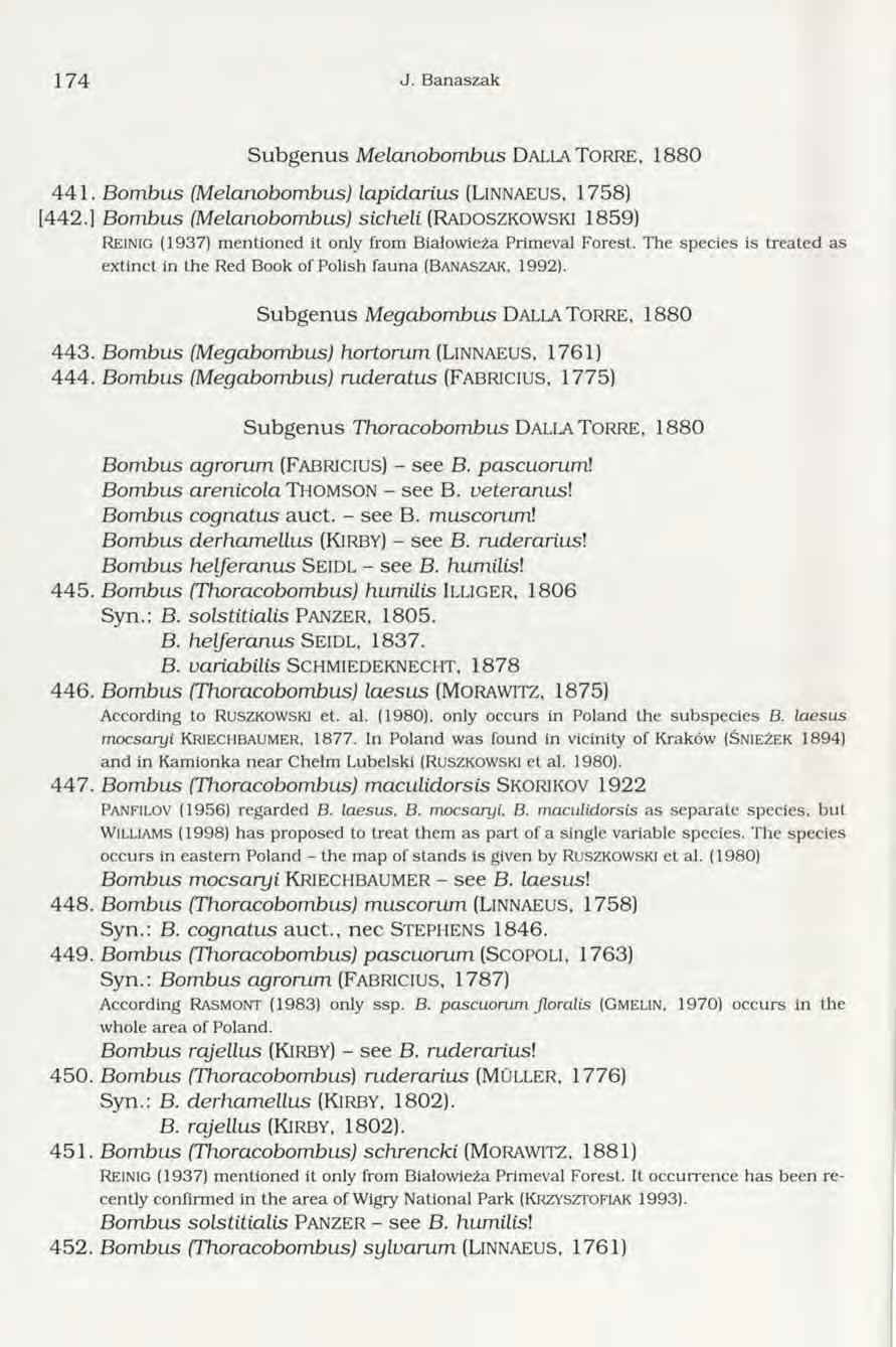 1 7 4 J. B anaszak S ubgenus Melanobombus D a lla T o rre, 1880 4 4 1. Bombus (Melanobombus) lapidarius (L in n a e u s, 1758) [442.