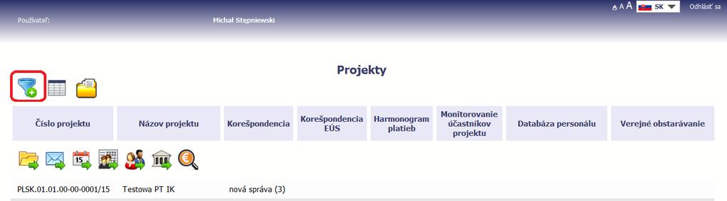 V pravom hornom rohu obrazovky sú dostupné symboly troch rozmerov písma. Po kliknutí na vybraný symbol sa zmení veľkosť zobrazovaného písma. 2.3.