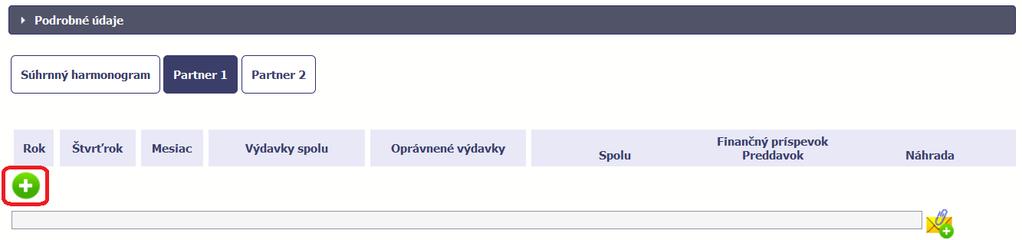 Položky do podrobnej tabuľky môžete
