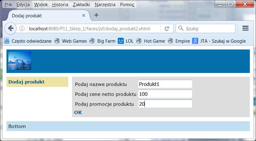 Widok strony dodaj_produkt2.