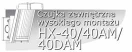 INSTRUKCJA INSTALACJI SPIS TREŚCI HX-40 HX-40AM HX-40DAM Standardowy model 2 PIR HX-40 z antymaskingiem HX-40AM z mikrofalą pole detekcji 12,0m przy wysokości montażu 3,0m unikalny piroelement