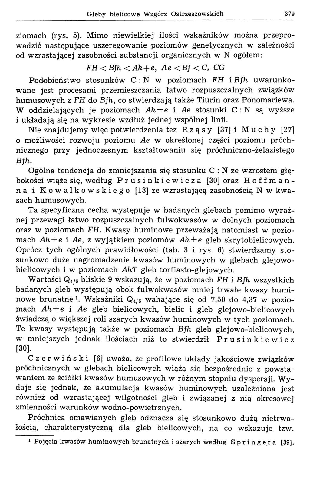 Gleby bielicowe Wzgórz Ostrzeszowskich 379 ziom ach (rys. 5).