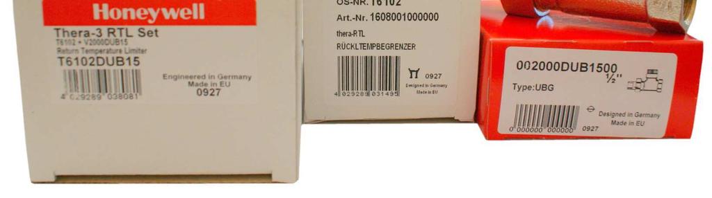 głowicy termostatycznej typu RTL T6102DUB15 zawór prosty DN15 +