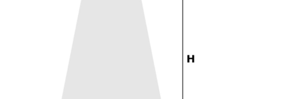 8m a = 15 O P = 8,5m x 8,5m H - Montagehöhe a - Einstellwinkel der Luftleitlamellen P - Luftverteilung Beispiel: H = 8m a = 15 O P = 8,5m x 8,5m H