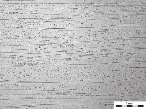 Microstructure of A4 steel on longitudinal cross section of ßat bar after hot rolling in LPS/B line according to variant B (Table 2) and cooling to ambient temperature in air, magniþcation: a) 30, b)