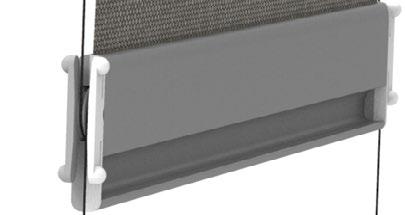 Steel elements and fittings are made with galvanized steel. The system is offered in a large color spectrum of special textile.