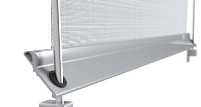 Roller blinds are made with special aluminum profiles, anodized or painted by powder paint any color RAL at the customer request. The guide rails are made with anodized aluminum or stainless steel.