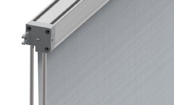 Apply for inclined cabin windows. Roller blinds are made with special aluminum profiles, anodized or painted by powder paint any color RAL at the customer request.