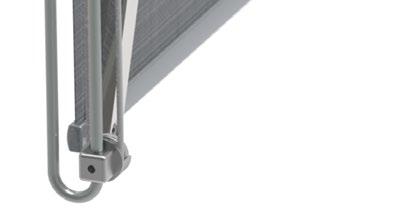 Roller blinds are made with special aluminum profiles, anodized or painted by powder paint any color RAL at the customer request. The frame is made with aluminum profiles, covered with flock spraying.