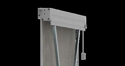 the guides are made of anodized aluminium or stainless steel. The frame is made of aluminium profile with felt sprayin or powder painted on request of the customer in any RAL colour.